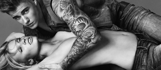 Justin Bieber y Lara Stone. embajadores de Calvin Klein para la primavera 2015